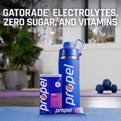 Propel bebida disuelta en vaso lista para beber y refrescar