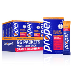 Propel frente del empaque con 96 sobres mostrando conveniencia y ahorro
