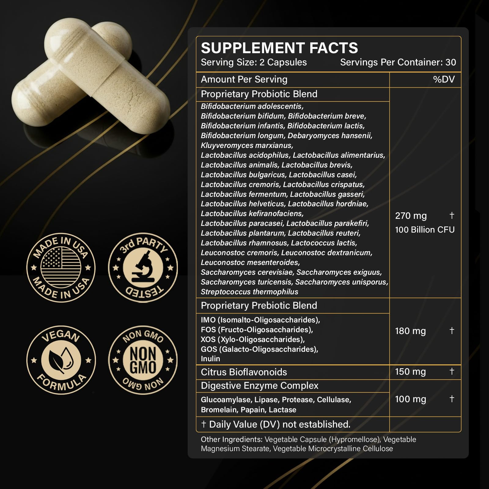Detalle de la etiqueta Proriginal con certificados y lista de ingredientes, transmite confianza de calidad