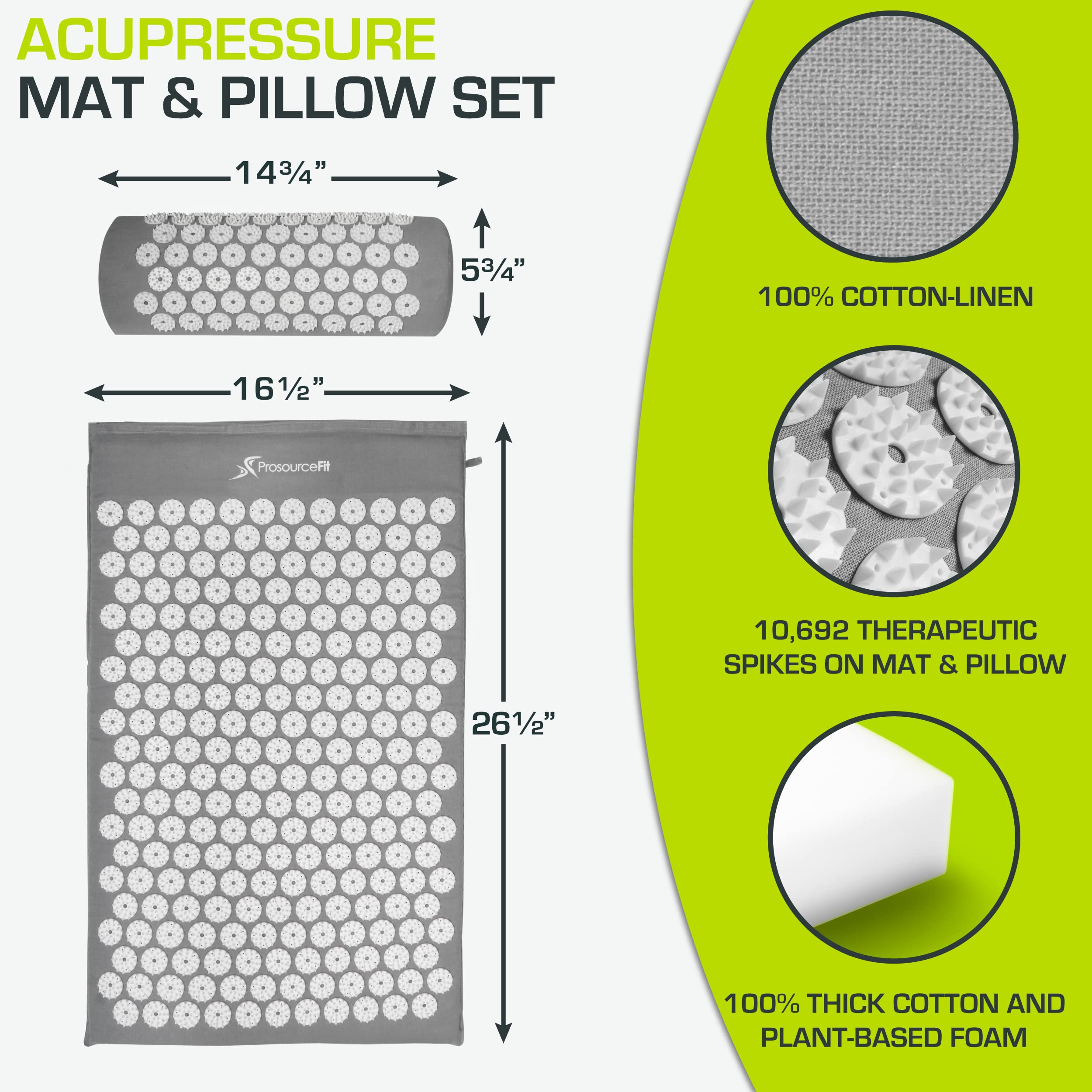 ProSource almohada con detalle de puntas que sostiene cuello y libera tensión
