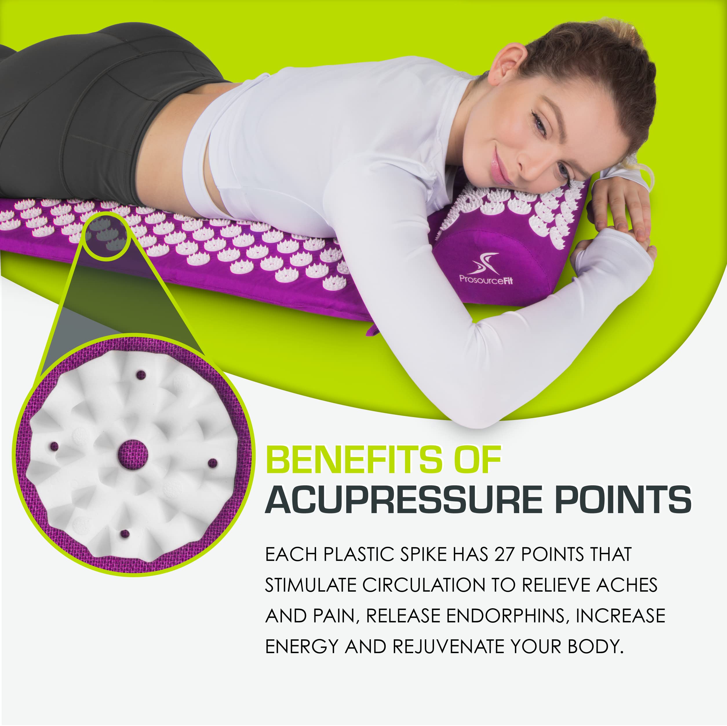 ProSource almohada cervical morada soporte visible para la nuca