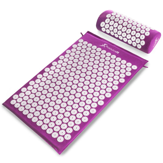 ProSource colchoneta frontal morado mostrando cobertura completa y confort