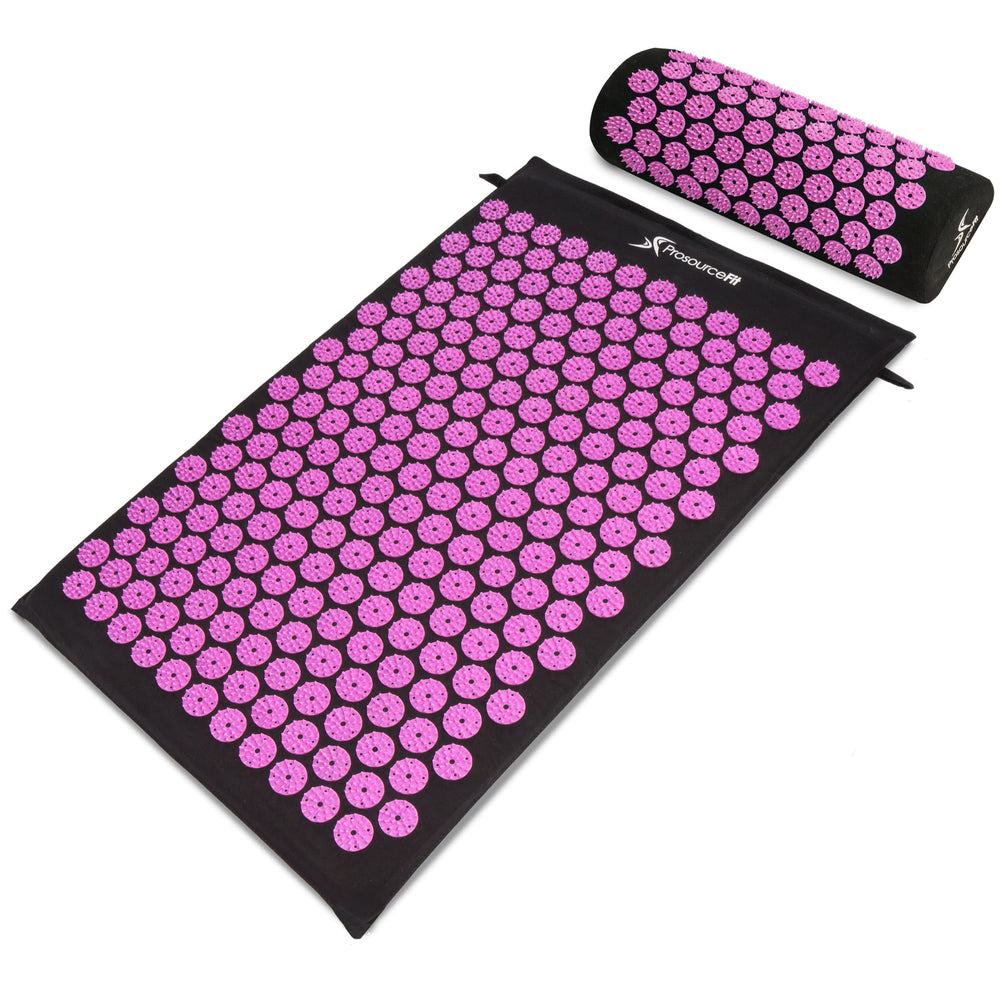 ProSource colchoneta frontal en negro y rosa mostrando cobertura completa y relajación