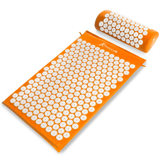 ProSourceFit colchoneta frontal naranja mostrando cobertura y diseño, relajación en casa
