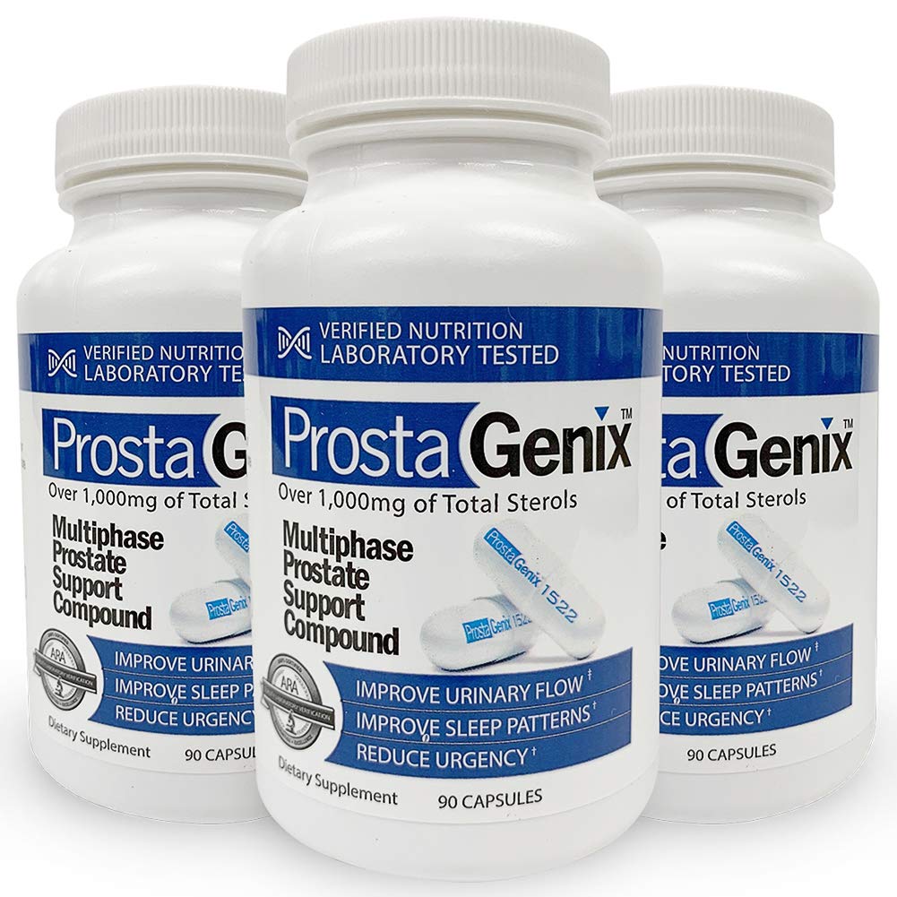 ProstaGenix frasco frontal mostrando el envase y apoyo prostático