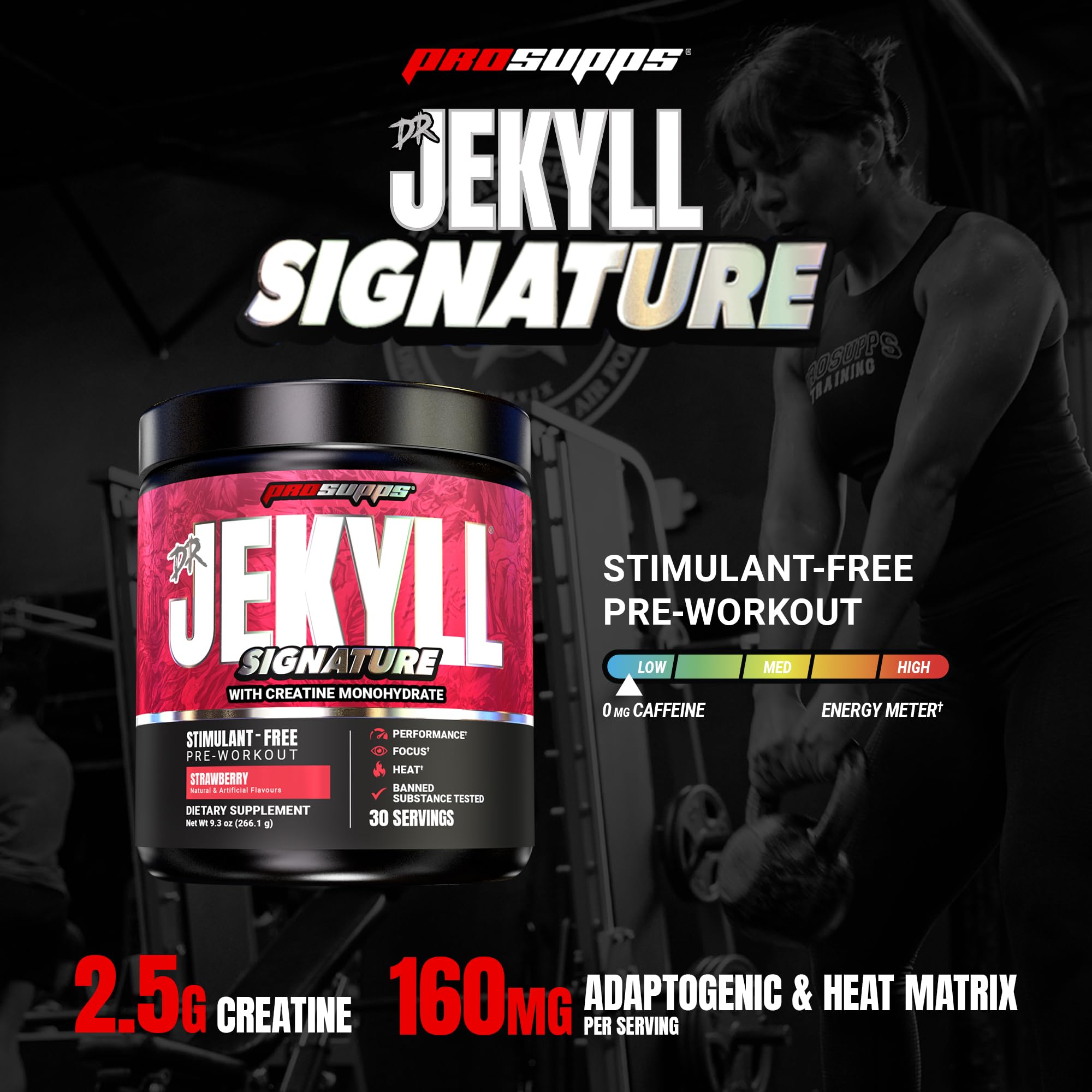 ProSupps Dr. Jekyll polvo textura en cuchara indicando mezcla suave