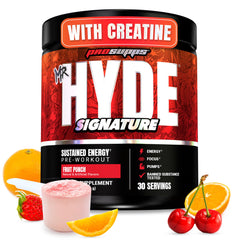 ProSupps envase frontal Fruit Punch mostrando 30 servicios y beneficios