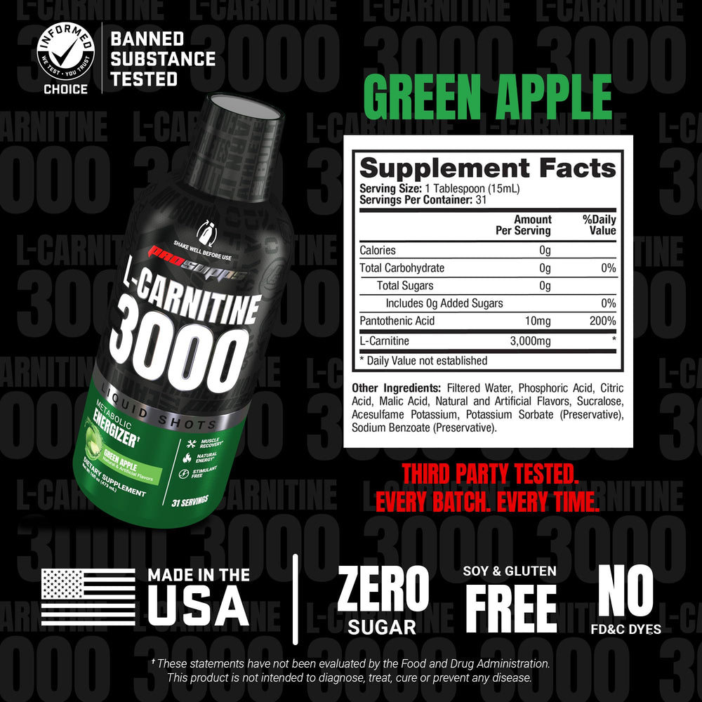 Etiqueta nutricional ProSupps resaltando 3000 mg y sin azúcares para transparencia