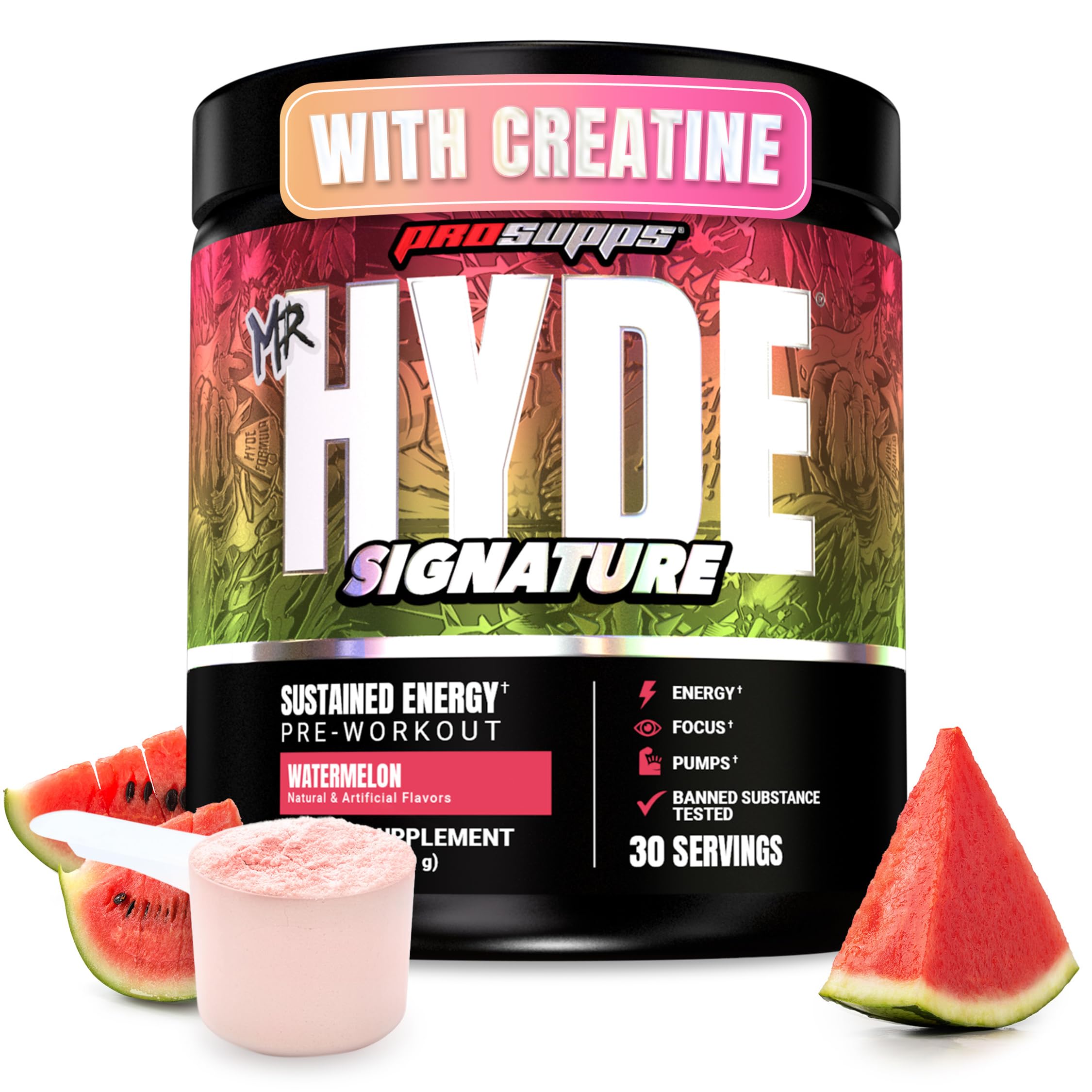 ProSupps Mr. Hyde frente del producto mostrando envase y beneficio energías intensas