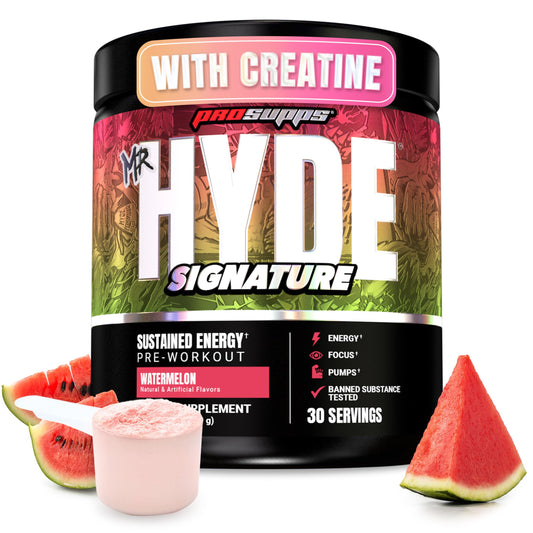 ProSupps Mr. Hyde frente del producto mostrando envase y beneficio energías intensas