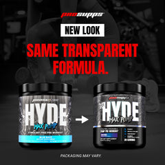 ProSupps bote en gimnasio cerca de pesas ilustrando uso pre-entreno práctico