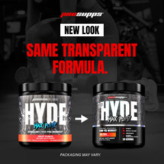 Vaso con ProSupps Mr. Hyde Max Pump sabor Fruit Punch listo para consumir