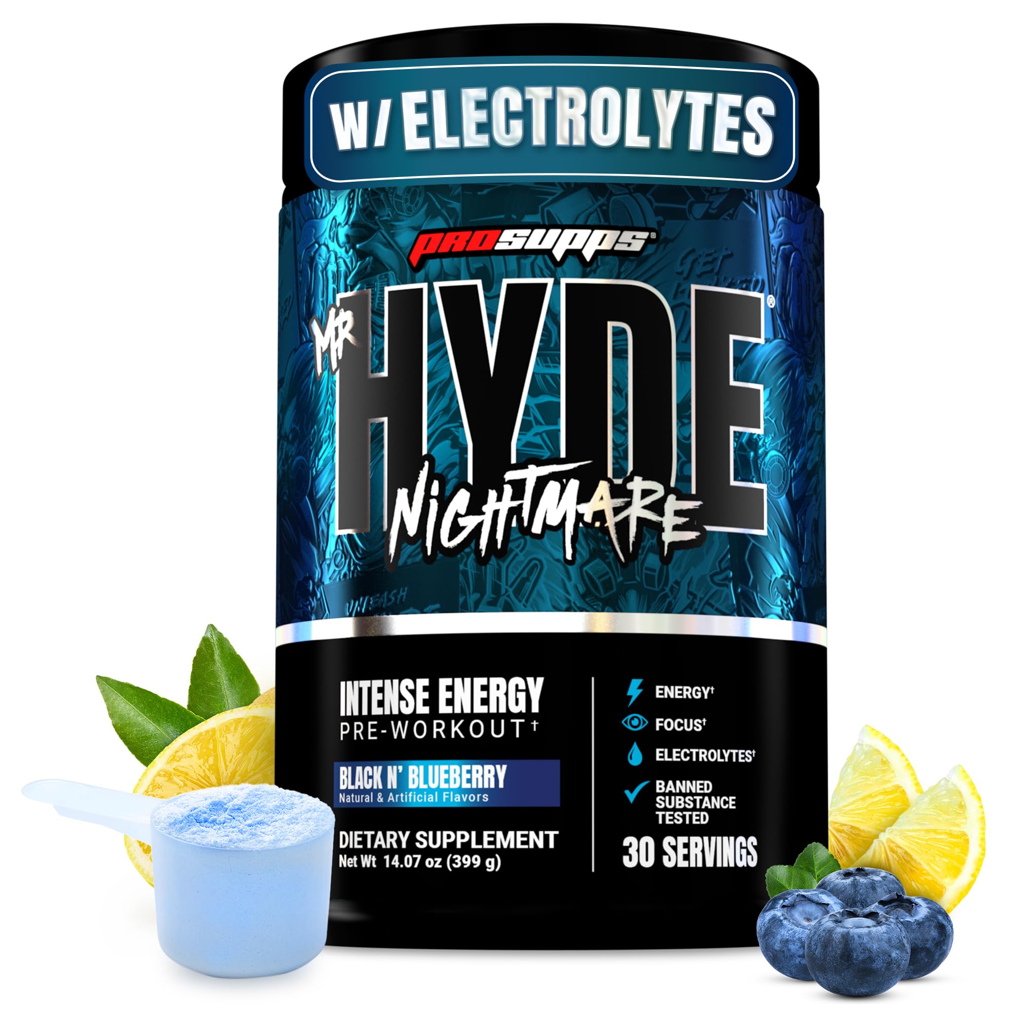 ProSupps Mr. Hyde Nightmare vista frontal mostrando envase y diseño
