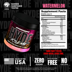 ProSupps Mr. Hyde Xtreme comparado con una mano para visualizar tamaño