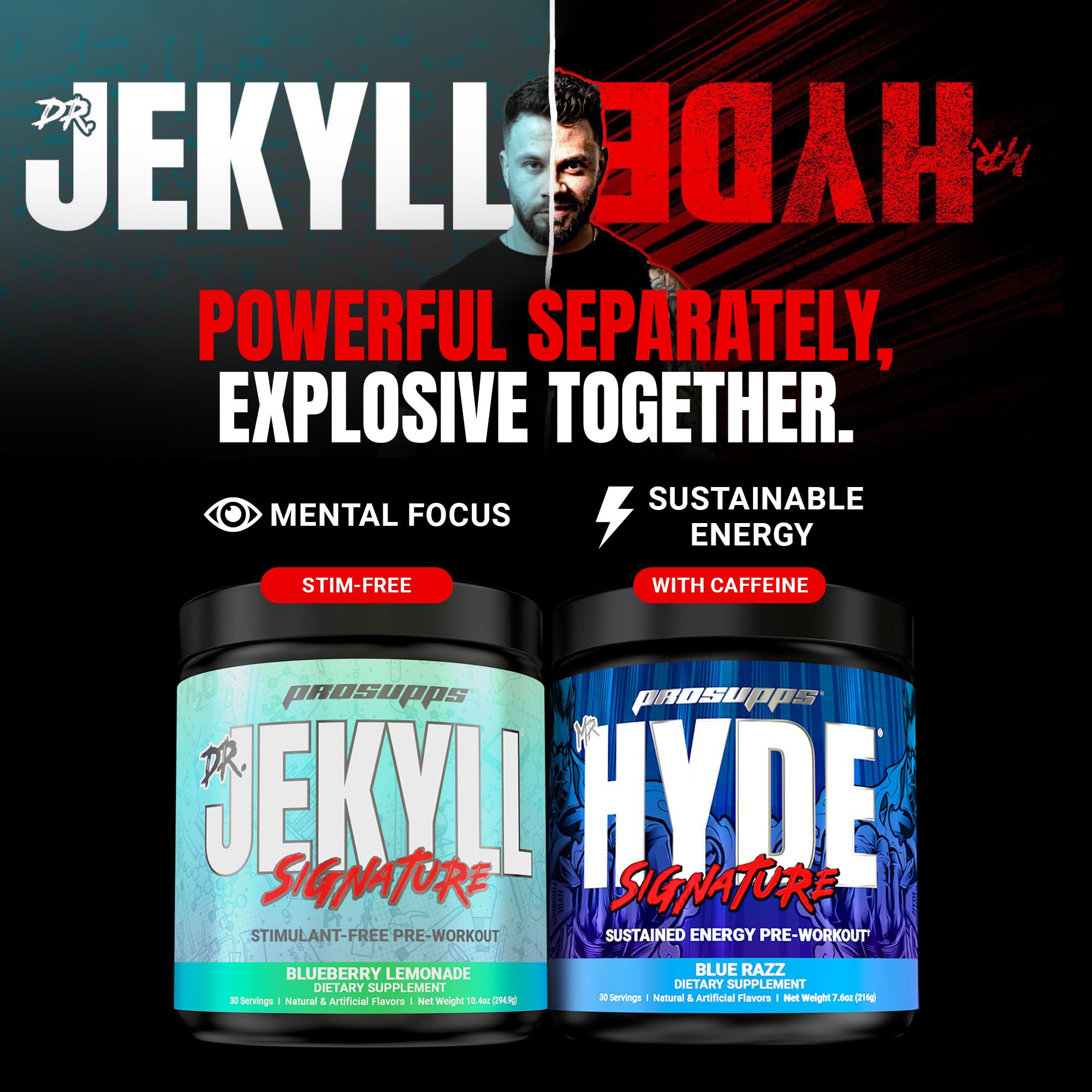 ProSupps Mr. Hyde Xtreme atleta en gym tomando pre-entreno antes de serie