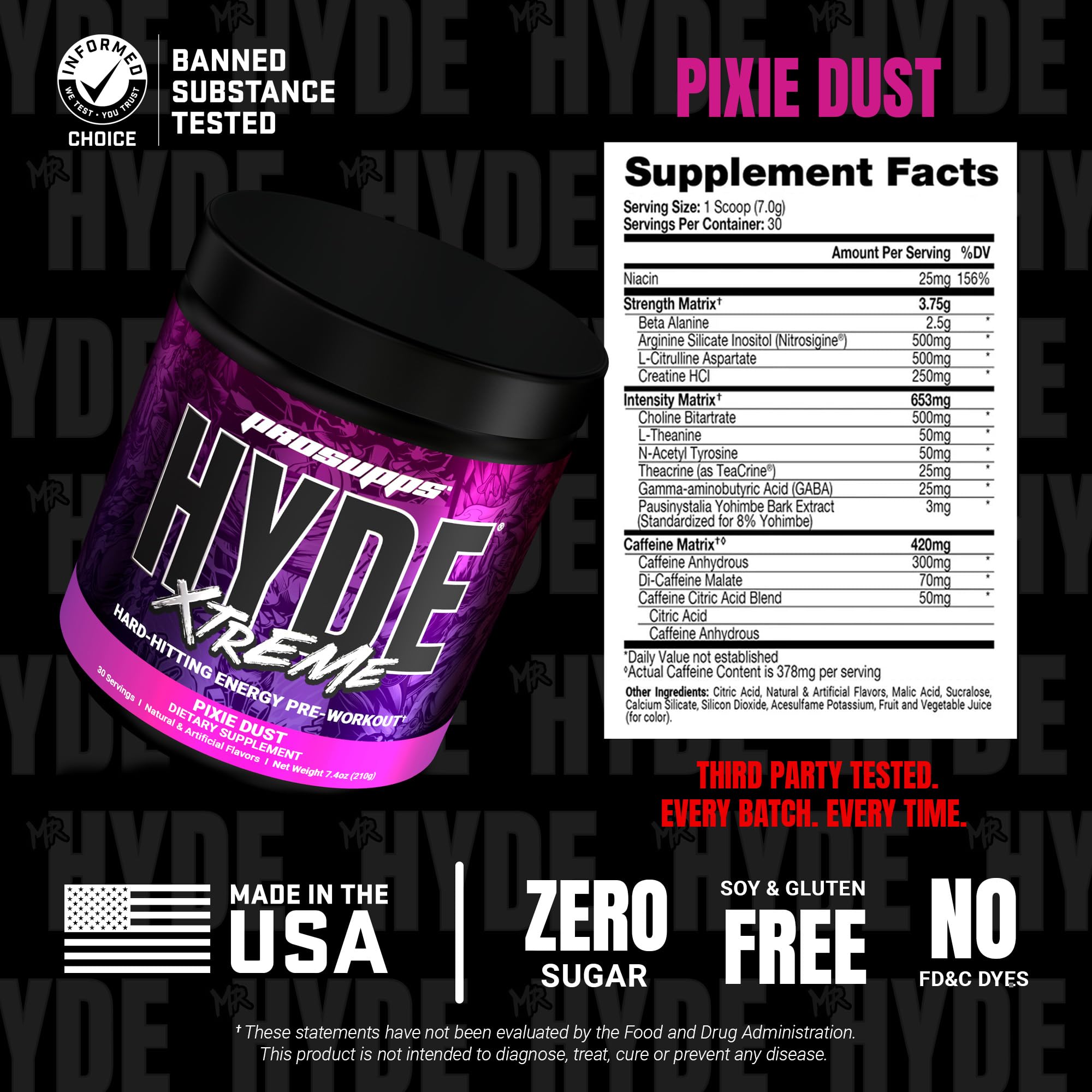 ProSupps Mr. Hyde Xtreme etiqueta nutricional enfocada para transparencia de ingredientes