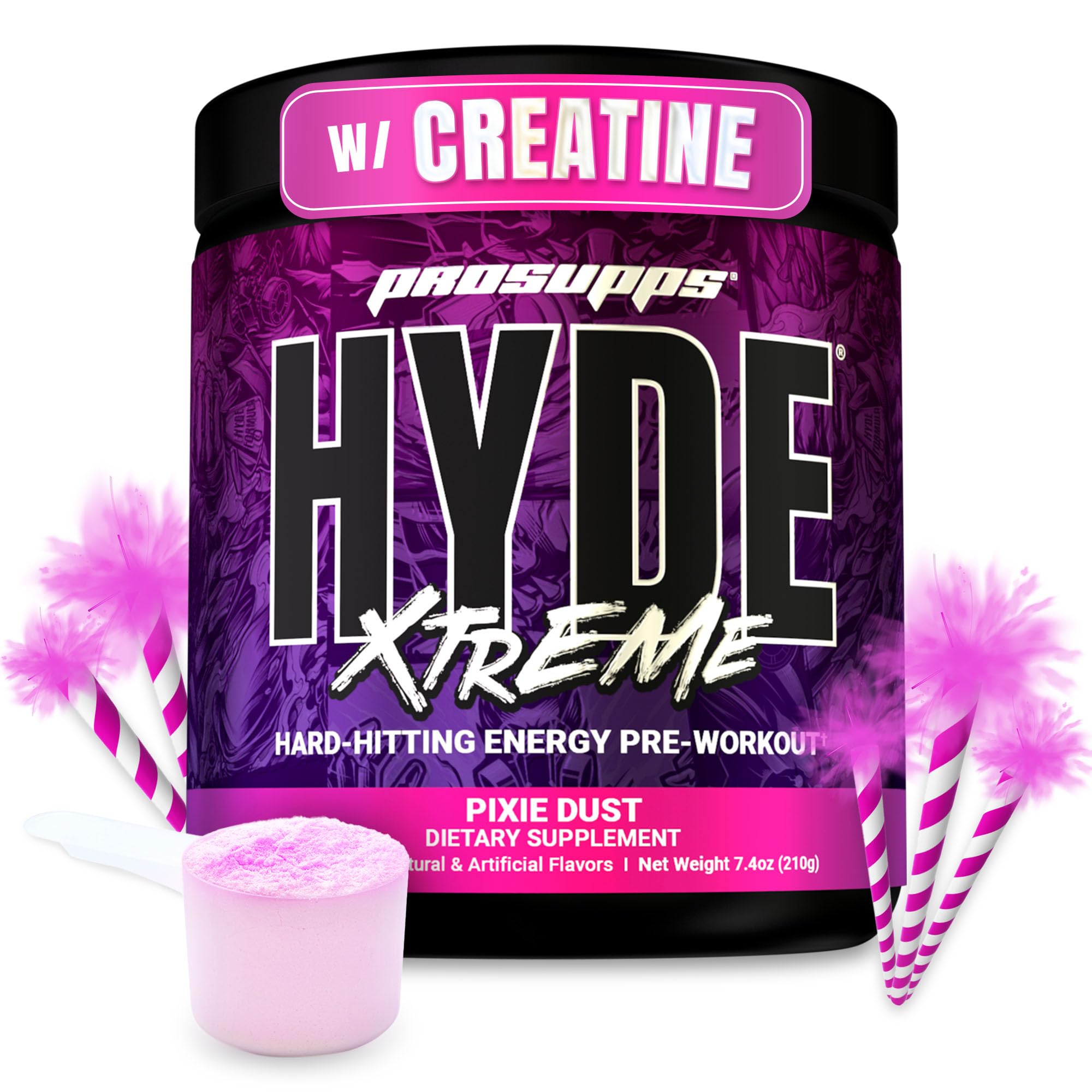 ProSupps Mr. Hyde Xtreme vista frontal del envase que muestra la marca y sabor