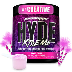ProSupps Mr. Hyde Xtreme vista frontal del envase que muestra la marca y sabor