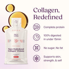 ProT Gold detalle del líquido berry para apreciar color y textura, favorece rápida absorción