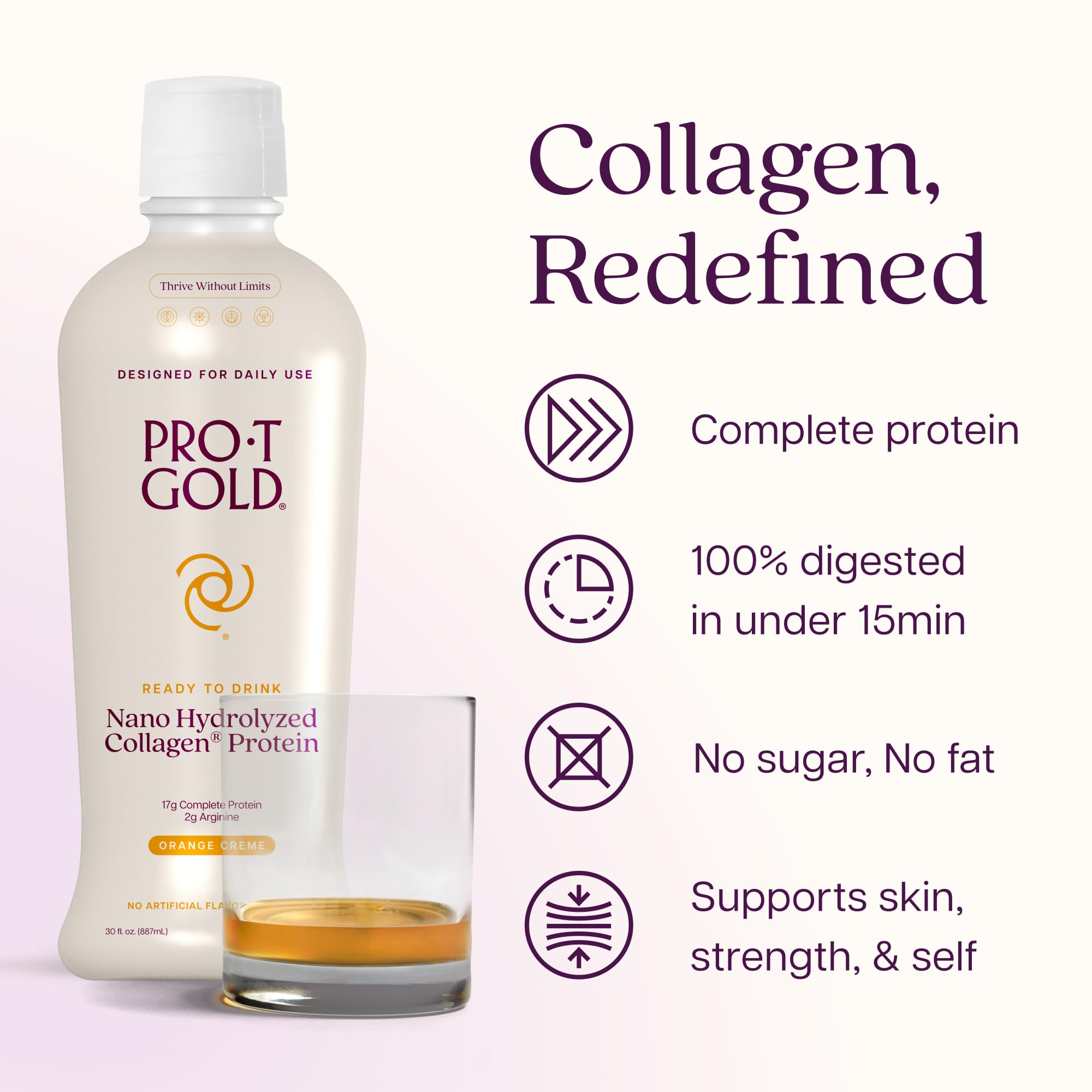 ProT Gold textura líquida cerca, absorción rápida y fácil digestión
