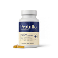 Protaflo frasco frontal mostrando etiqueta y beneficios visibles