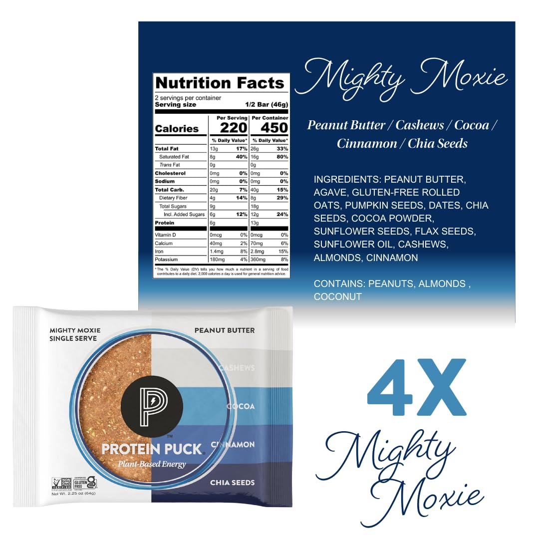 Protein Puck comparación de tamaño mostrando barra más grande que estándar