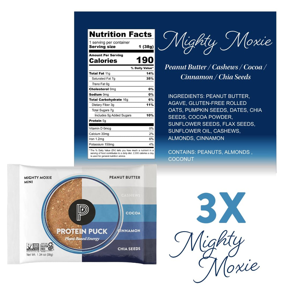 Protein Puck etiqueta nutricional destacando proteínas y limpieza