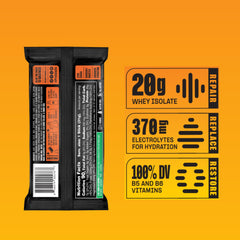 Protein2o polvo detalle de textura, muestra mezcla fácil de disolver