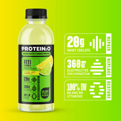 Protein2o en uso en el gimnasio para recuperación y reposición de electrolitos