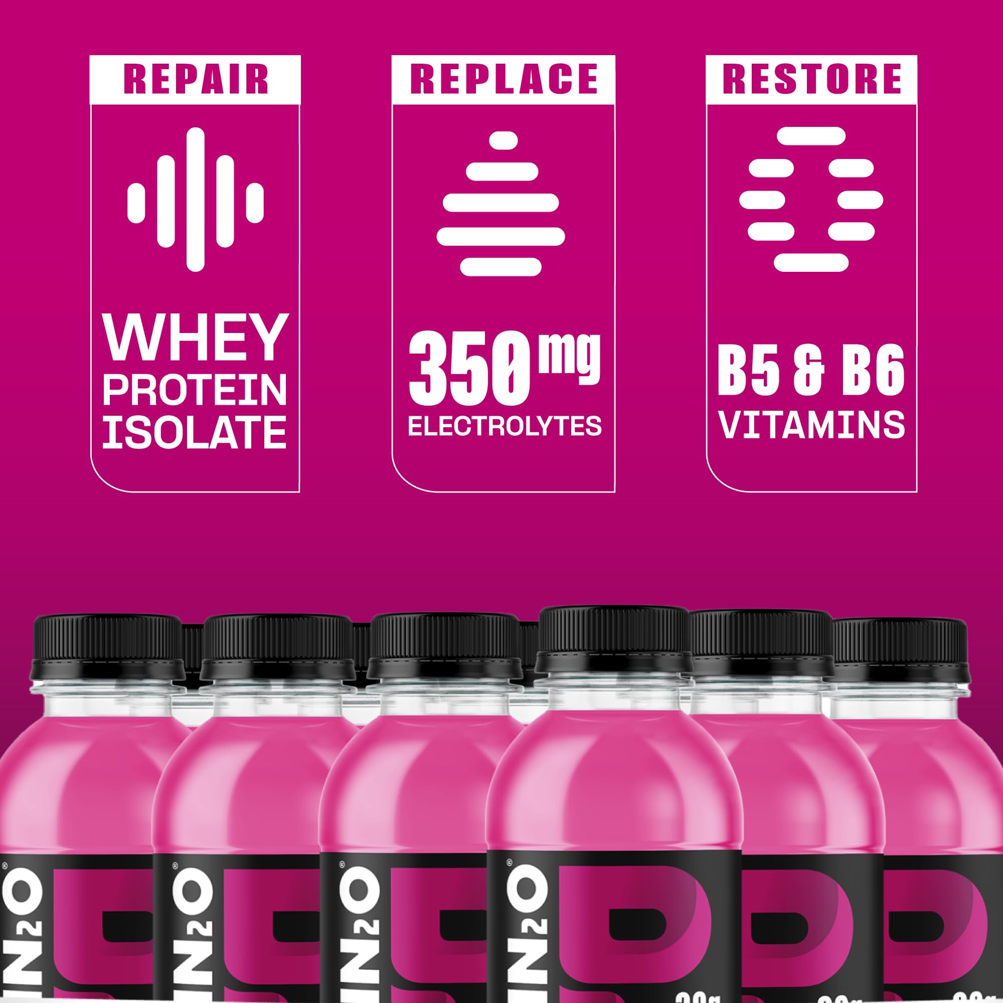 Protein2o etiqueta nutricional en primer plano mostrando proteína y electrolitos