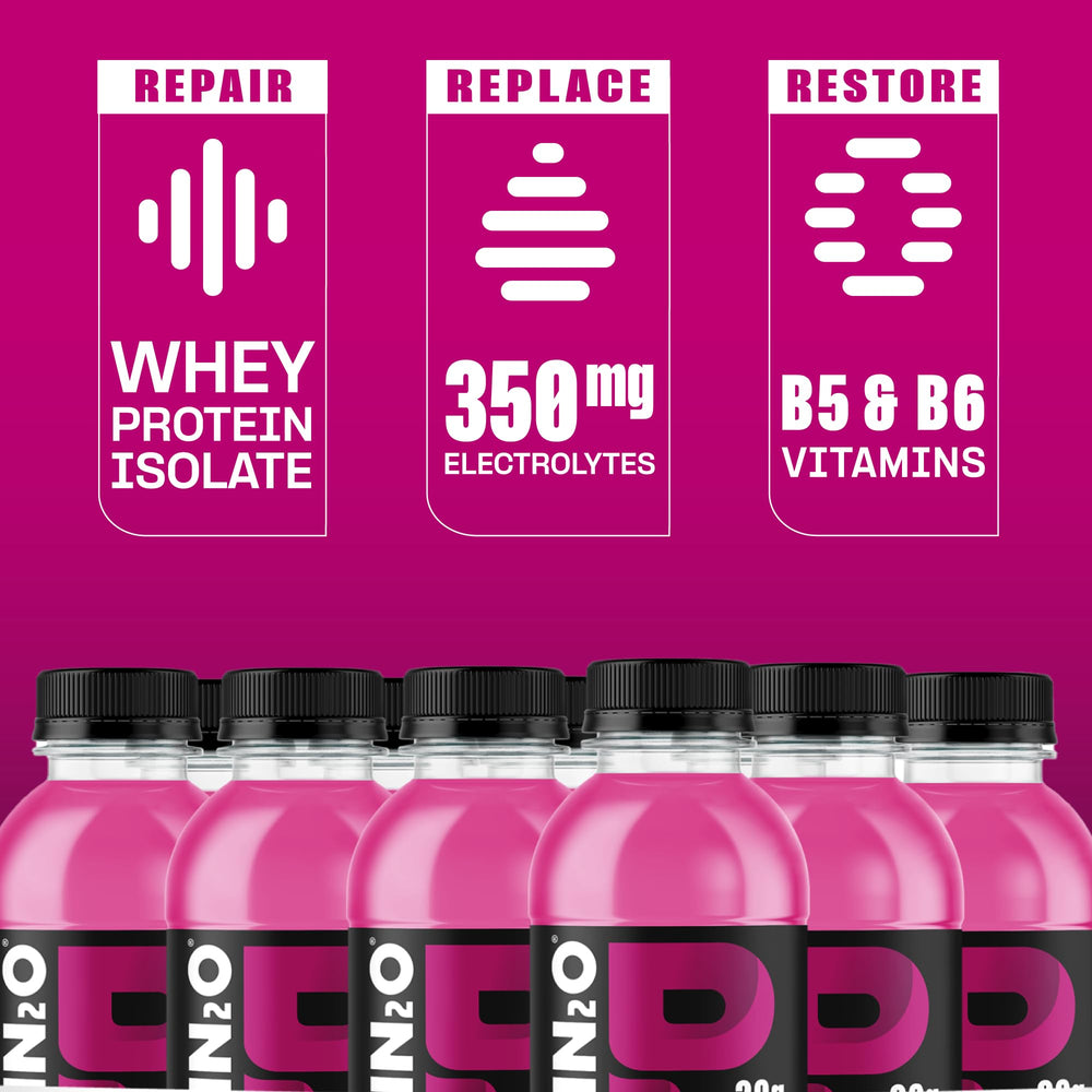 Protein2o etiqueta nutricional en primer plano mostrando proteína y electrolitos
