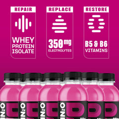 Protein2o etiqueta nutricional en primer plano mostrando proteína y electrolitos