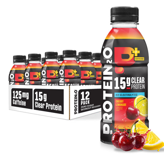 Protein2o botella frontal Cherry Lemonade mostrando diseño y conveniencia