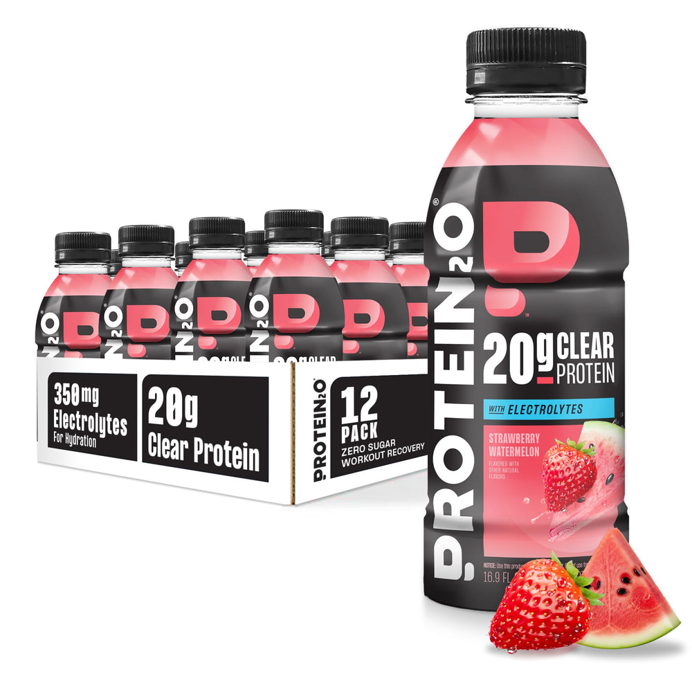 Protein2o envase frontal mostrando la bebida, hidratación práctica