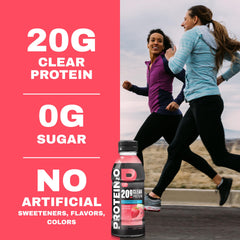 Protein2o textura clara en vaso, sensación ligera y refrescante