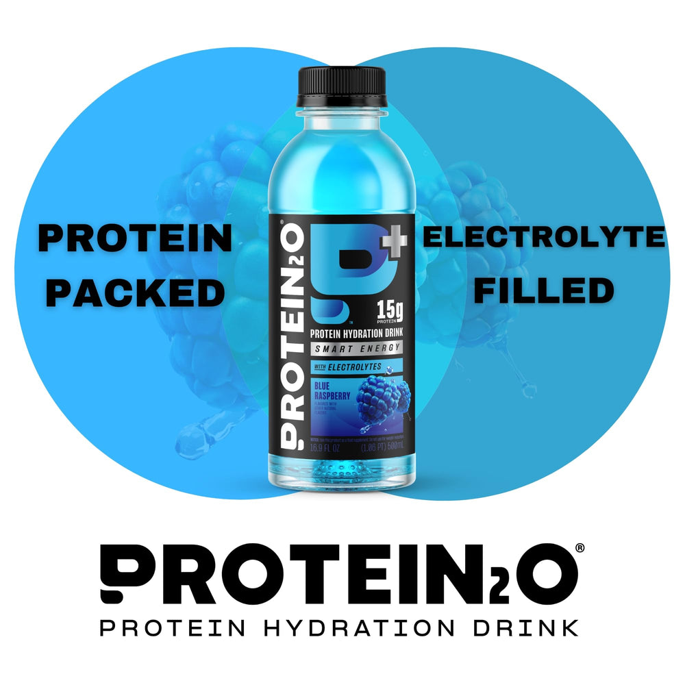 Protein2o pack variado de botellas, opciones de sabor y consumo en movimiento