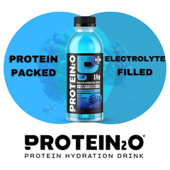 Protein2o pack variado de botellas, opciones de sabor y consumo en movimiento