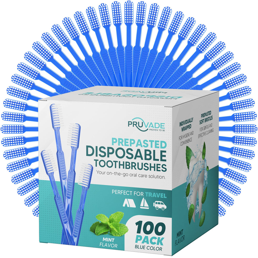 Pruvade empaque frontal mostrando 100 unidades y conveniencia portable