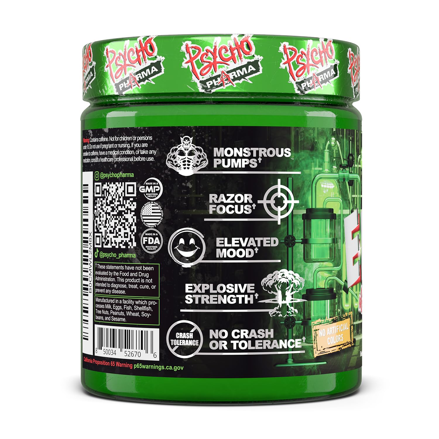 Psycho Pharma producto en ambiente de entrenamiento motivador