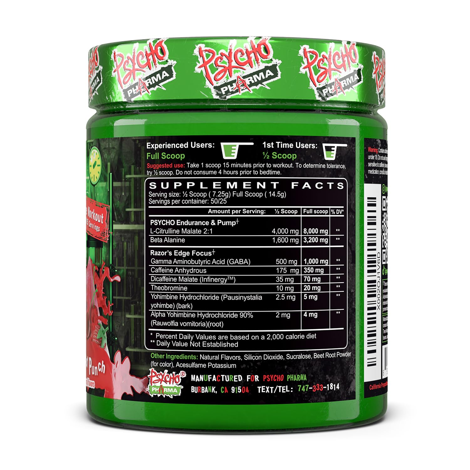Psycho Pharma varios sabores alineados para elegir preferencia