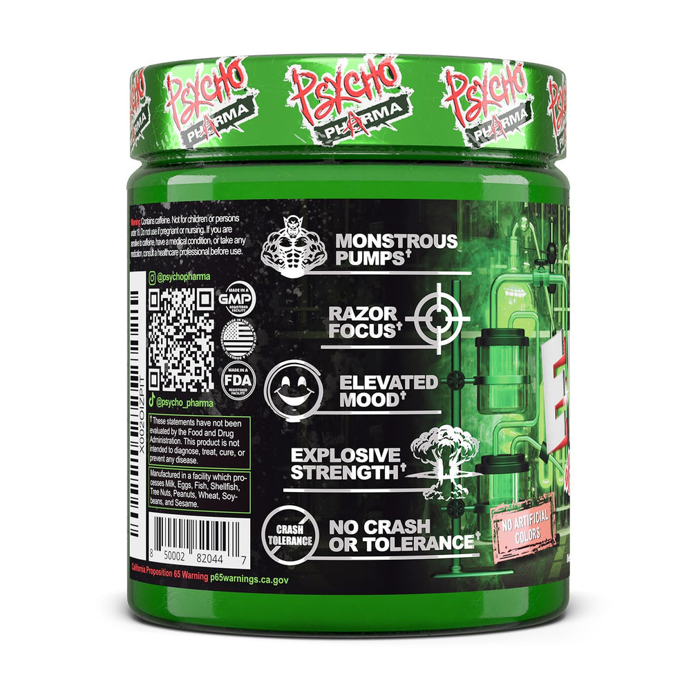 Psycho Pharma músculo con pump después de usar preworkout para mejores bombas
