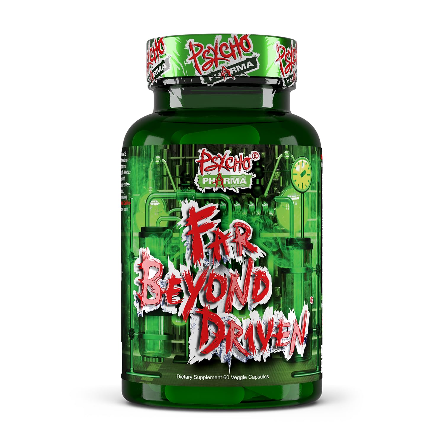 Psycho Pharma frente del envase mostrando diseño y propuesta energizante