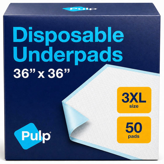 Pulp paquete frontal mostrando 50 almohadillas y protección lista