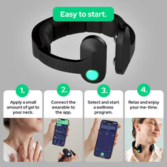Pulsetto FIT junto a mesita de noche mostrando uso previo al sueño