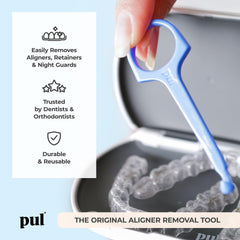 The Pultool primer plano del gancho diseñado para sujetar alineadores ajustados fácilmente