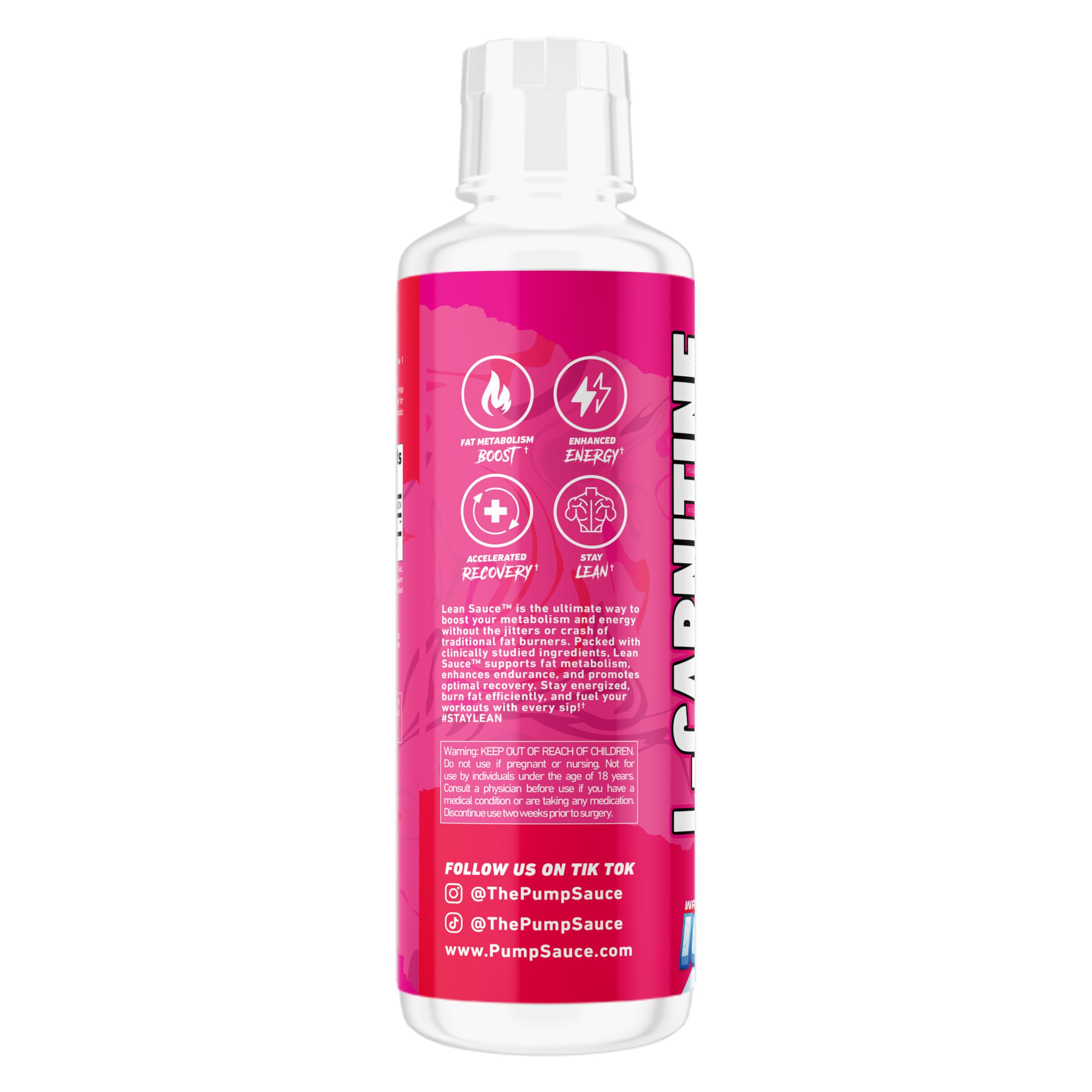 Pump Sauce etiqueta con ingredientes y 3500mg L-carnitina clara