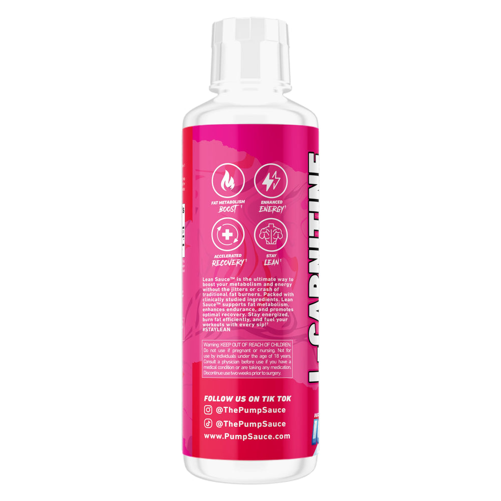 Pump Sauce etiqueta con ingredientes y 3500mg L-carnitina clara