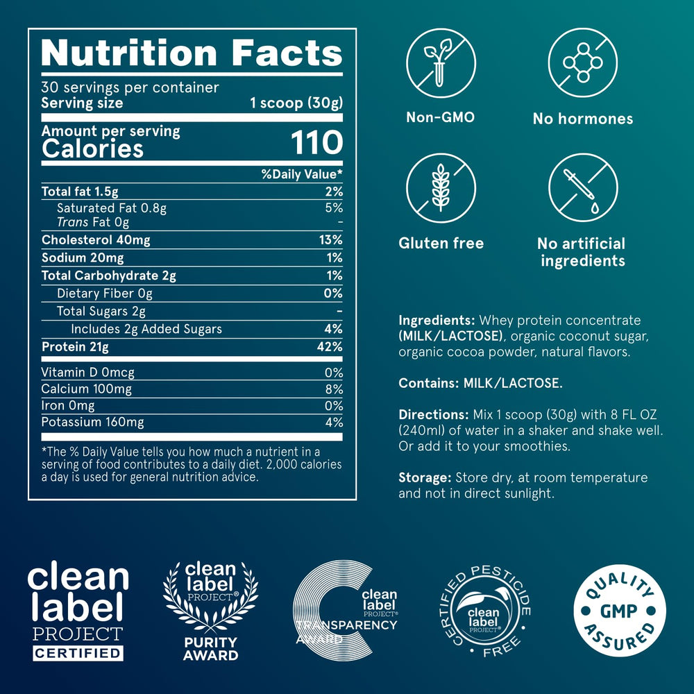 Puori PW1 ingredientes: cacao orgánico y azúcar de palma de coco, sabor intenso