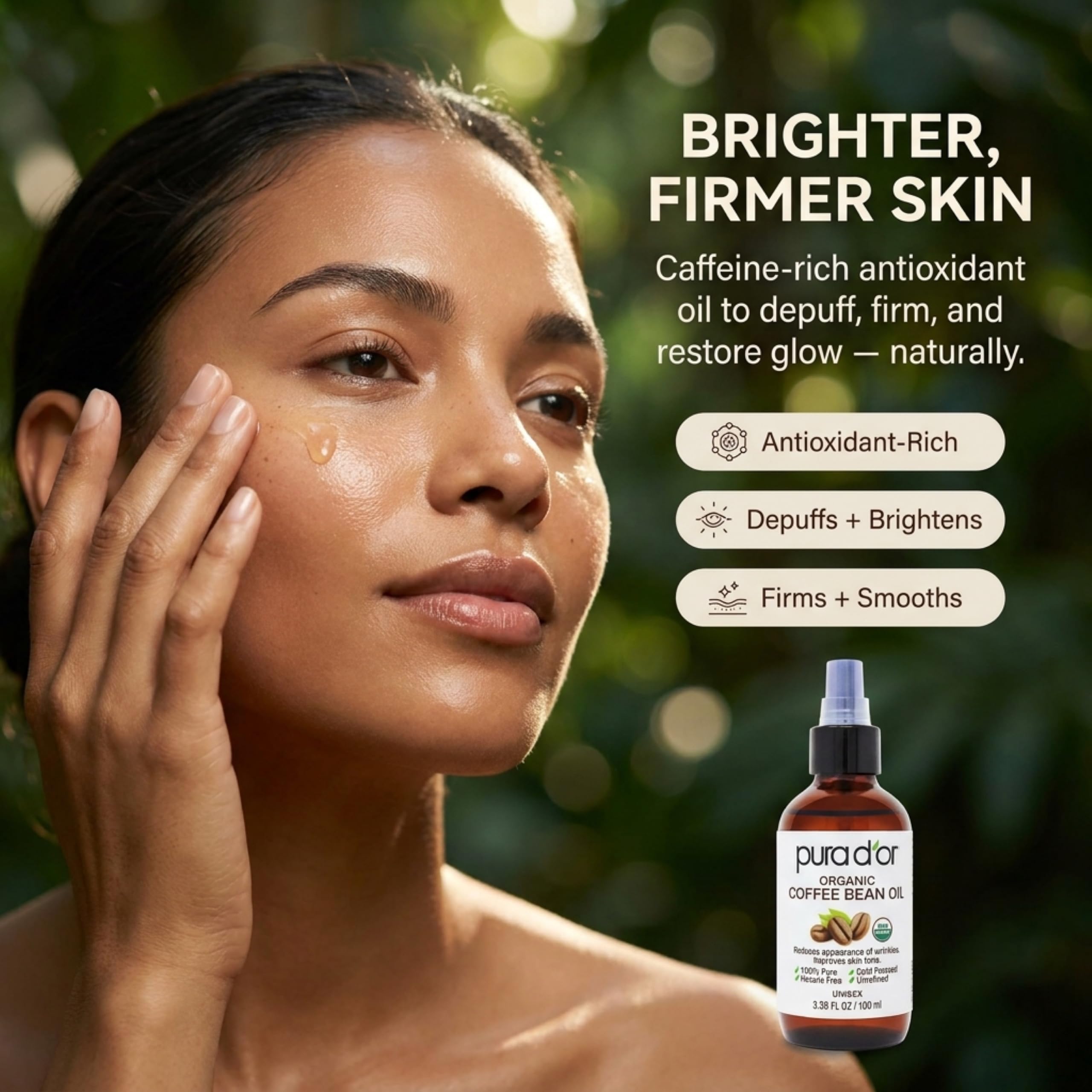 PURA D'OR aplicación facial con gotas que aporta hidratación visible
