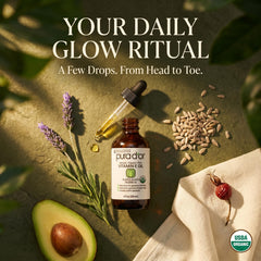 PURA D'OR aplicado en rostro aporta nutrición y luminosidad inmediata